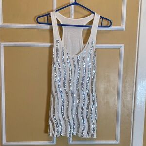 ♦️White Sequin Tank Top